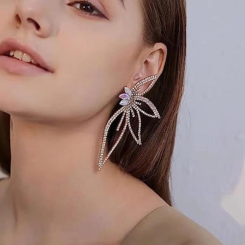 Juran 1pair Glass Rhinestone Earrings