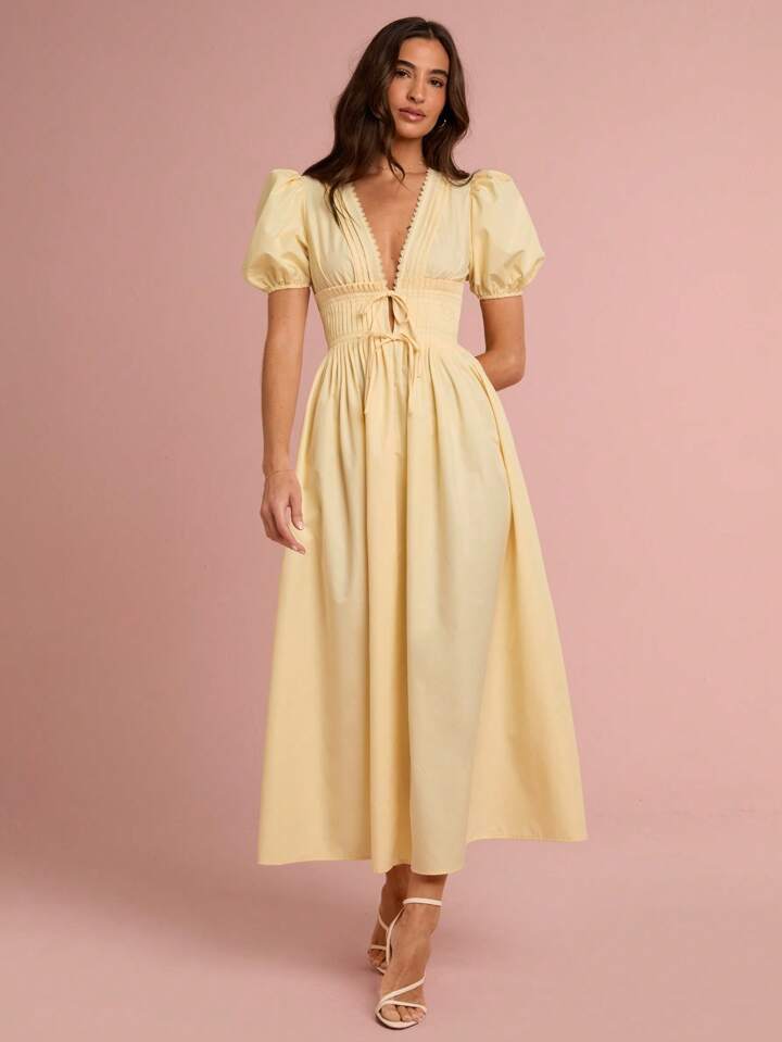 Women's Solid Color Short Sleeves Fashionable dress