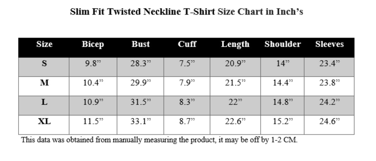SLIM FIT TWISTED NECKLINE T-SHIRT