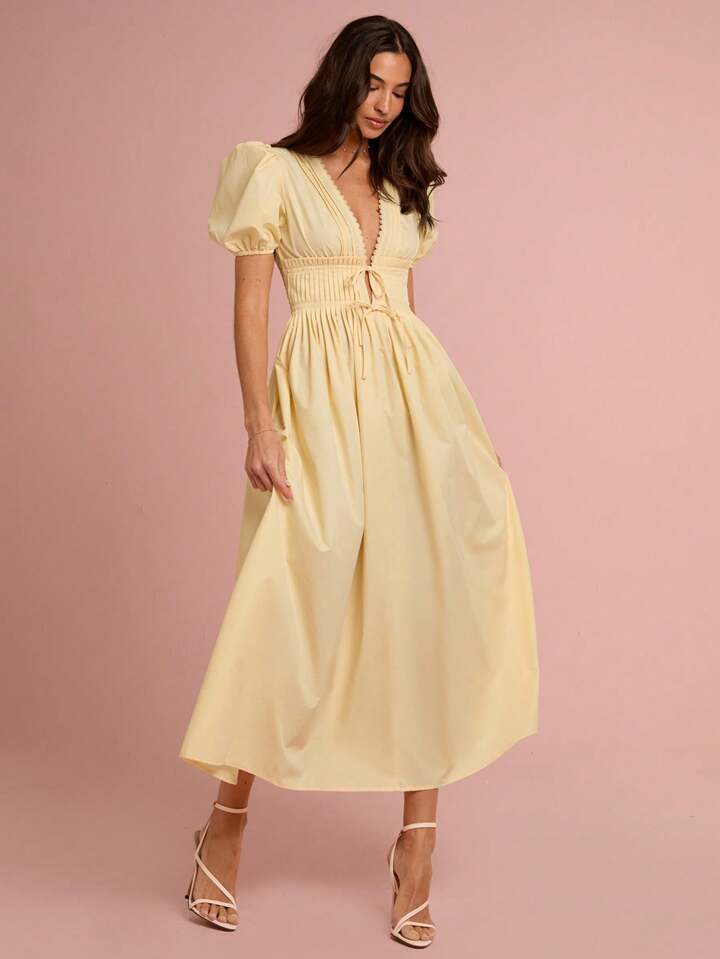 Women's Solid Color Short Sleeves Fashionable dress