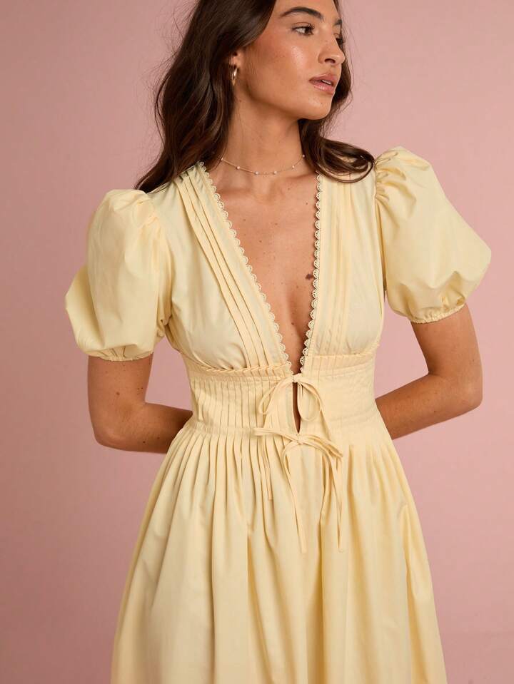 Women's Solid Color Short Sleeves Fashionable dress