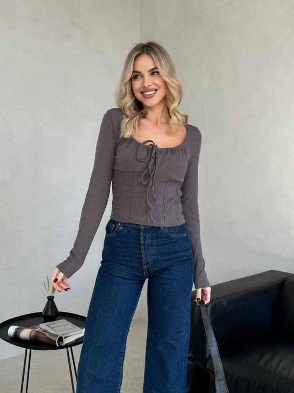Elegant Style Square neck ribbed Top