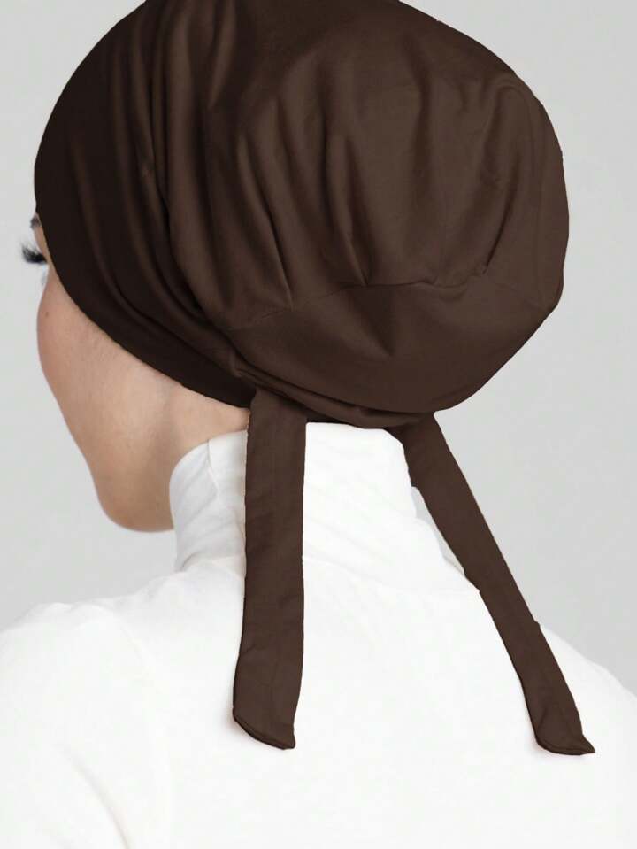 Simple Fashion Skin-Friendly Comfortable Tie Strap Turban Hijab Cap