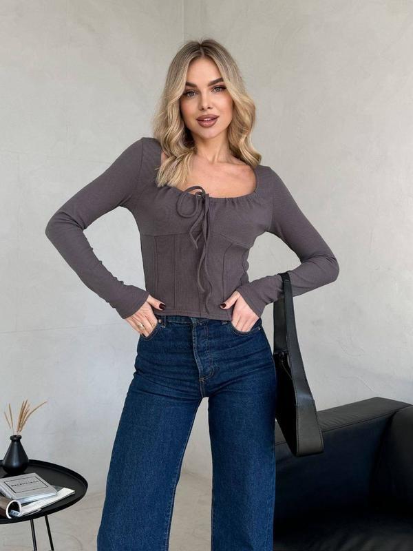 Elegant Style Square neck ribbed Top