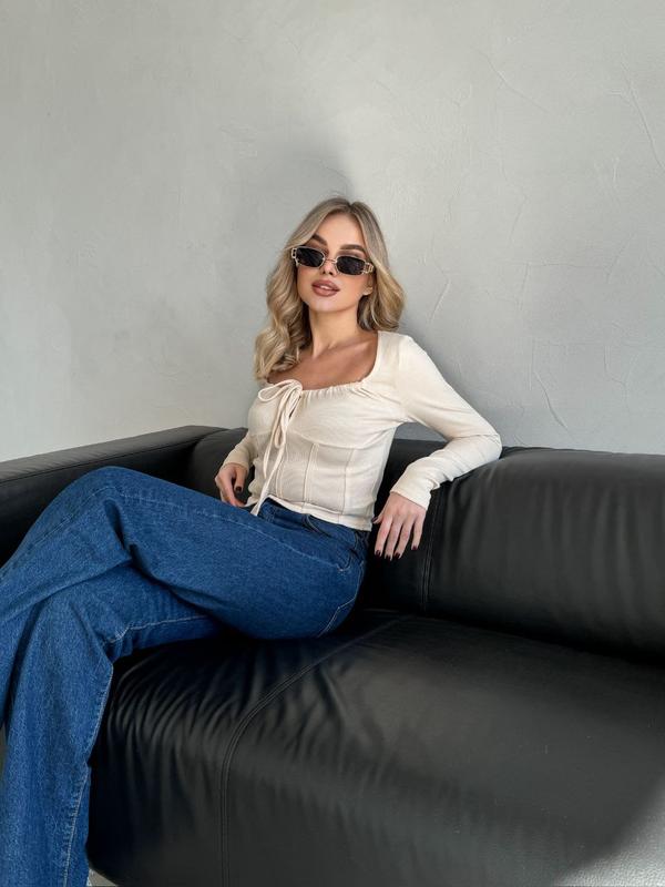 Elegant Style Square neck ribbed Top