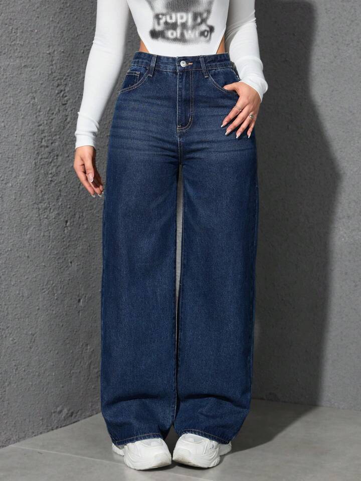 women’s Casual Versatile Loose Straight-Leg Jeans