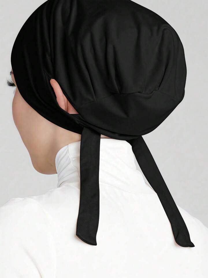 Simple Fashion Skin-Friendly Comfortable Tie Strap Turban Hijab Cap
