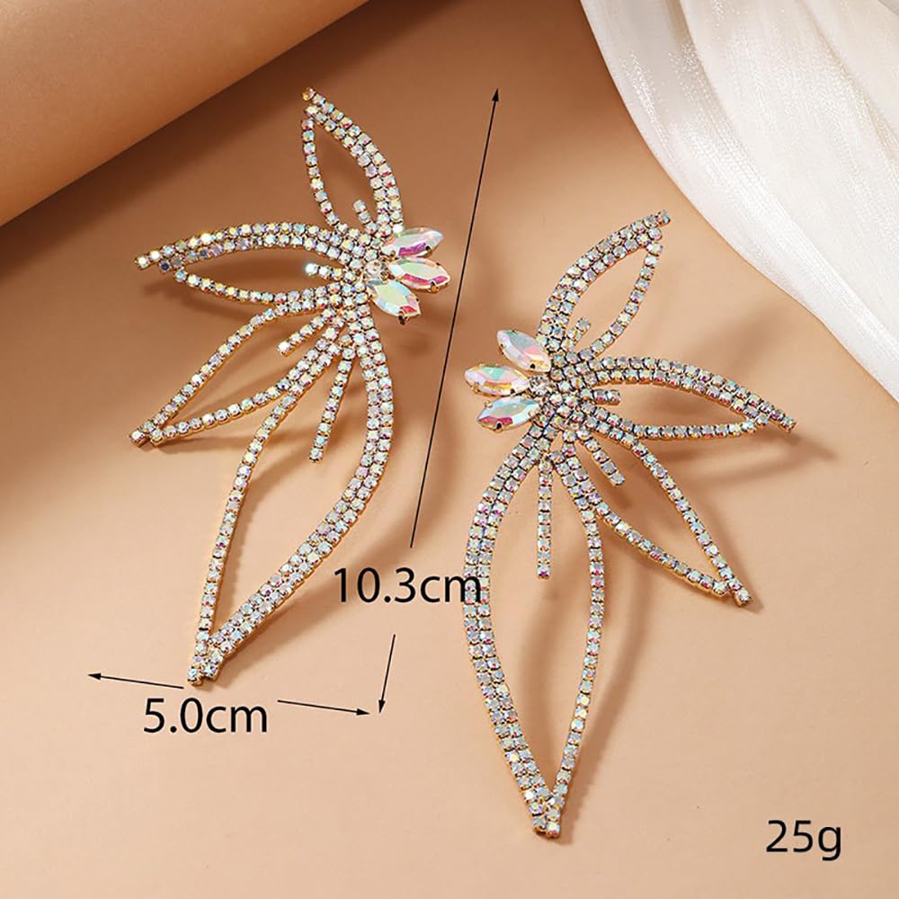 Juran 1pair Glass Rhinestone Earrings