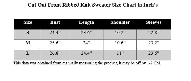 Women’s Front cut out Ribbed knit Top