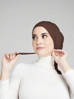 Simple Fashion Skin-Friendly Comfortable Tie Strap Turban Hijab Cap