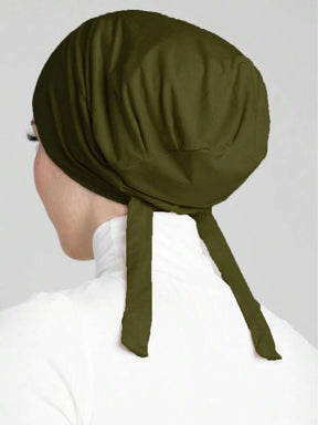 Simple Fashion Skin-Friendly Comfortable Tie Strap Turban Hijab Cap