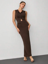 Women's Summer Casual Bottoming Sleeveless Long Skirt Slim Fit Suit and Elegant Top