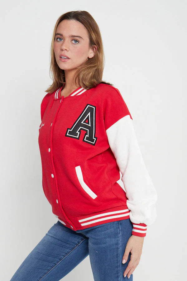 A SLOGAN LONG VERSITY BASEBALL JACKET