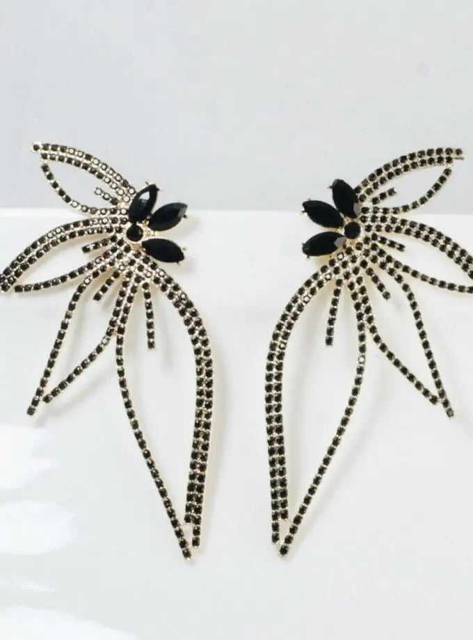 Juran 1pair Glass Rhinestone Earrings
