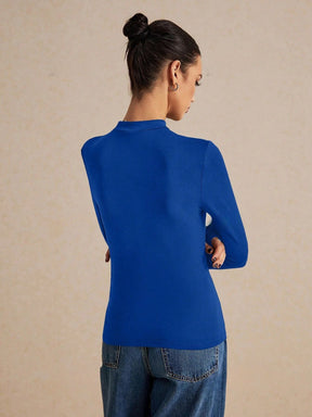 SOLID COLOUR LONG SLEEVES BOTTOMING T-SHIRT