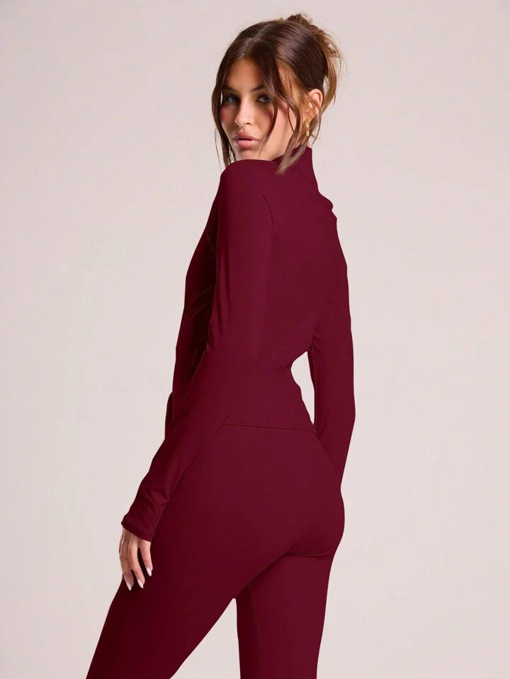 Sport Half Zip Long Sleeve Fitted Top