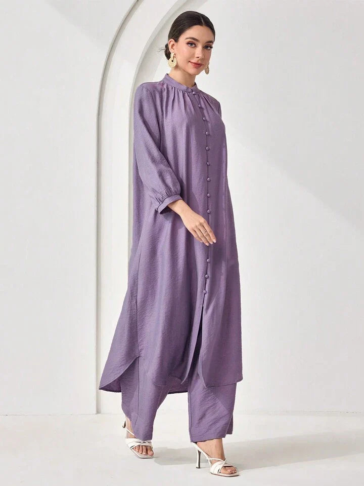 Women's Simple Fashion Casual Arabic Style Clothes Set, For Daily Wear