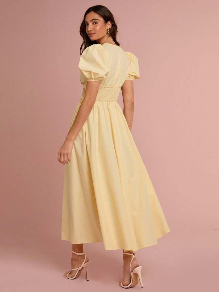 Women's Solid Color Short Sleeves Fashionable dress