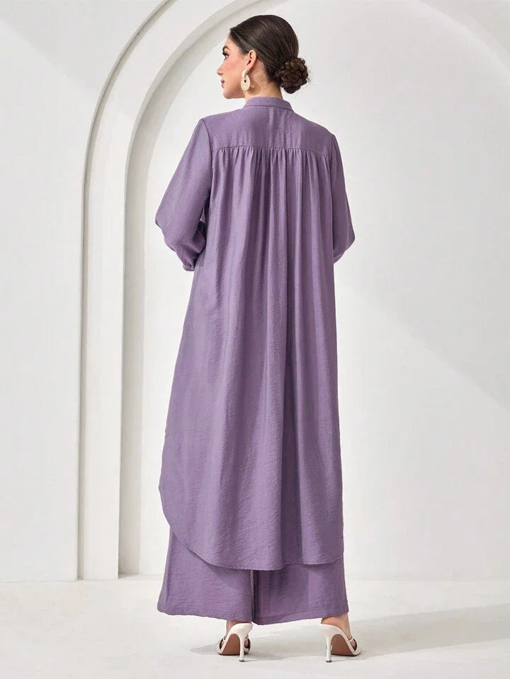 Women's Simple Fashion Casual Arabic Style Clothes Set, For Daily Wear