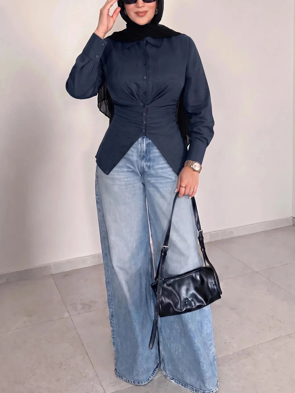 Women's Casual Versatile Waist-Cinching Top