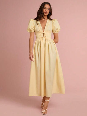 Women's Solid Color Short Sleeves Fashionable dress