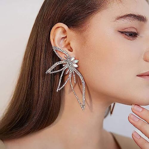 Juran 1pair Glass Rhinestone Earrings