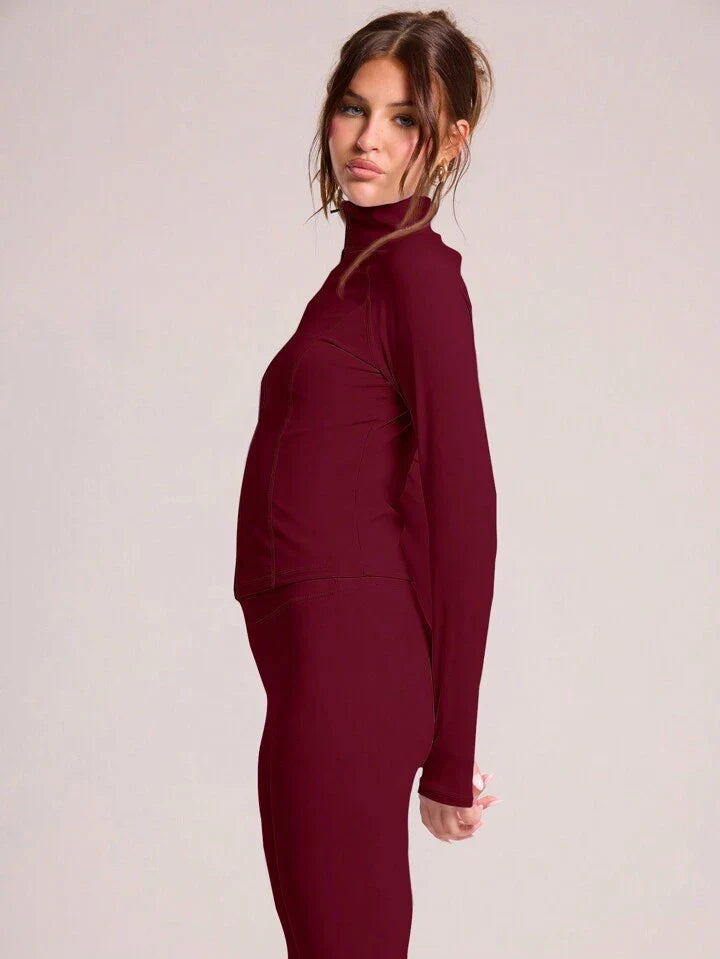 Sport Half Zip Long Sleeve Fitted Top