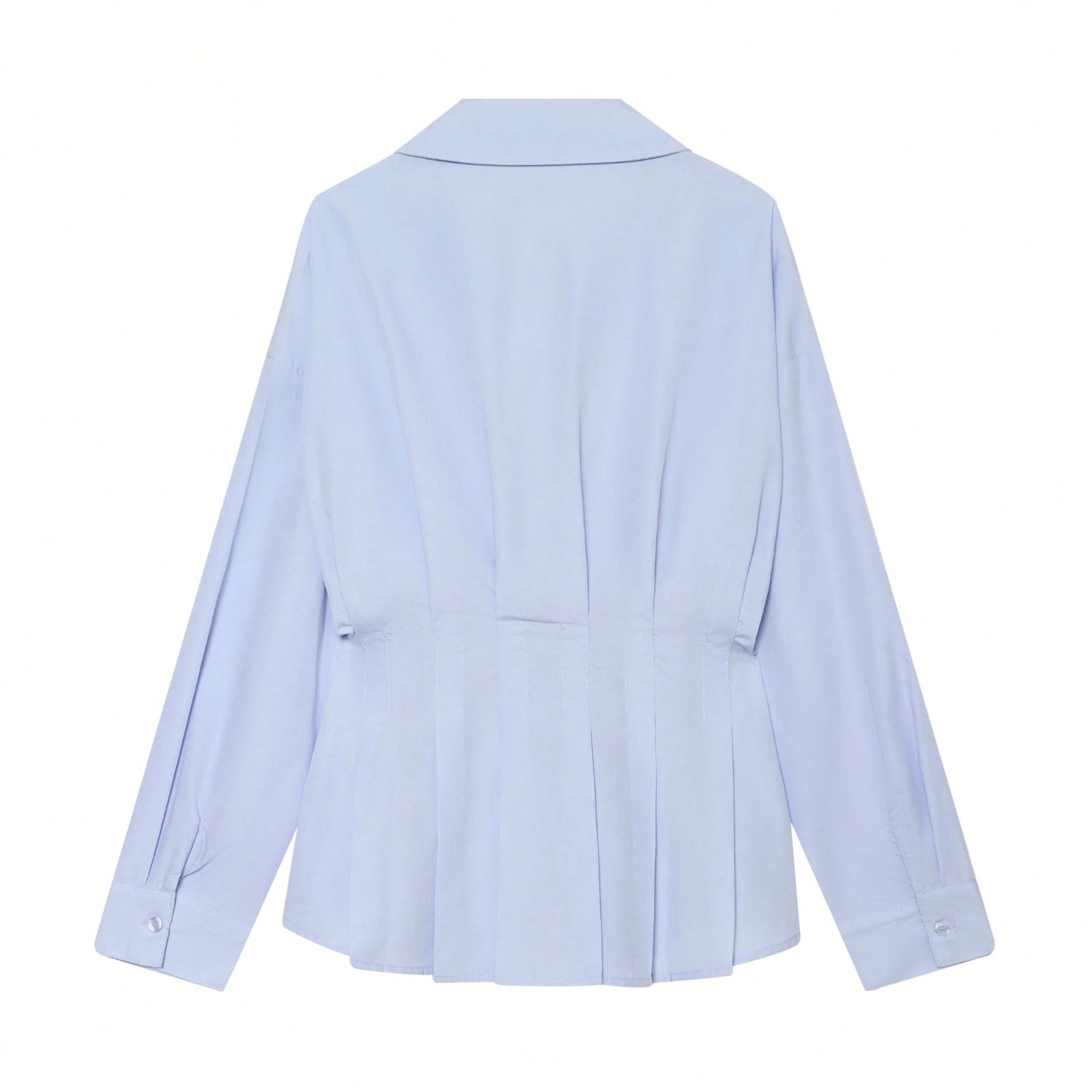 Solid V-Neck Long Sleeve Shirt