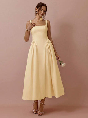 Women's Floral Print Big Bowknot Back Cinched Waist Sleeveless Frock