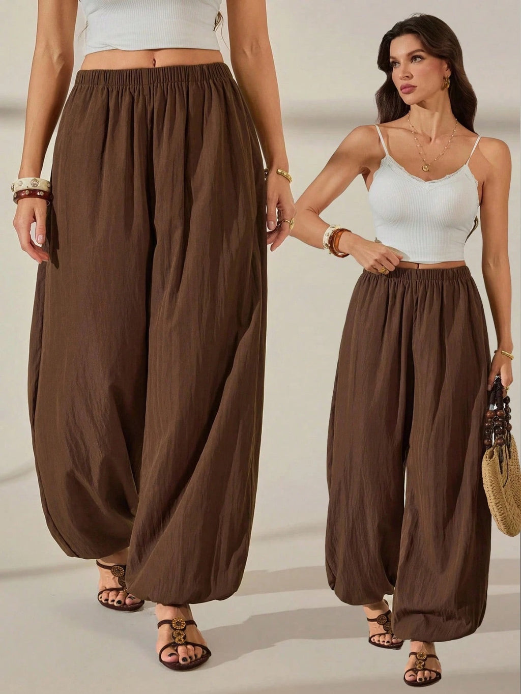 Flared Leg Balloon Trouser