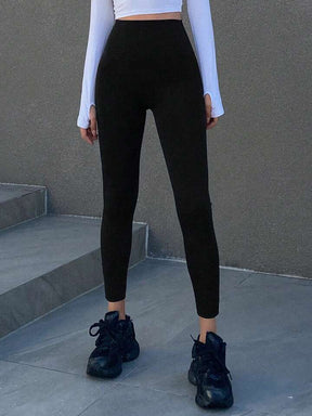 Women's Plain Color Minimalist Casual Leggings, Everyday Wear