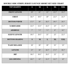 DOUBLE SIDE STRIPE JERSEY LOUNGE SHORT SET-GREY