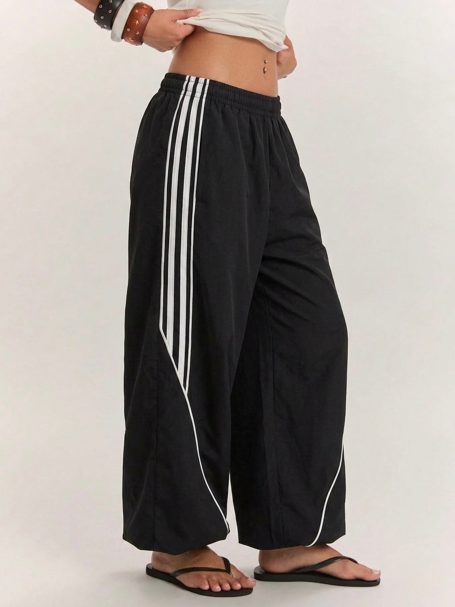 Basic Daily Wear Essentials Striped Wide Leg Pants