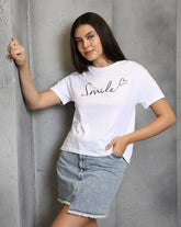 LETTER AND HEART PRINT TEE