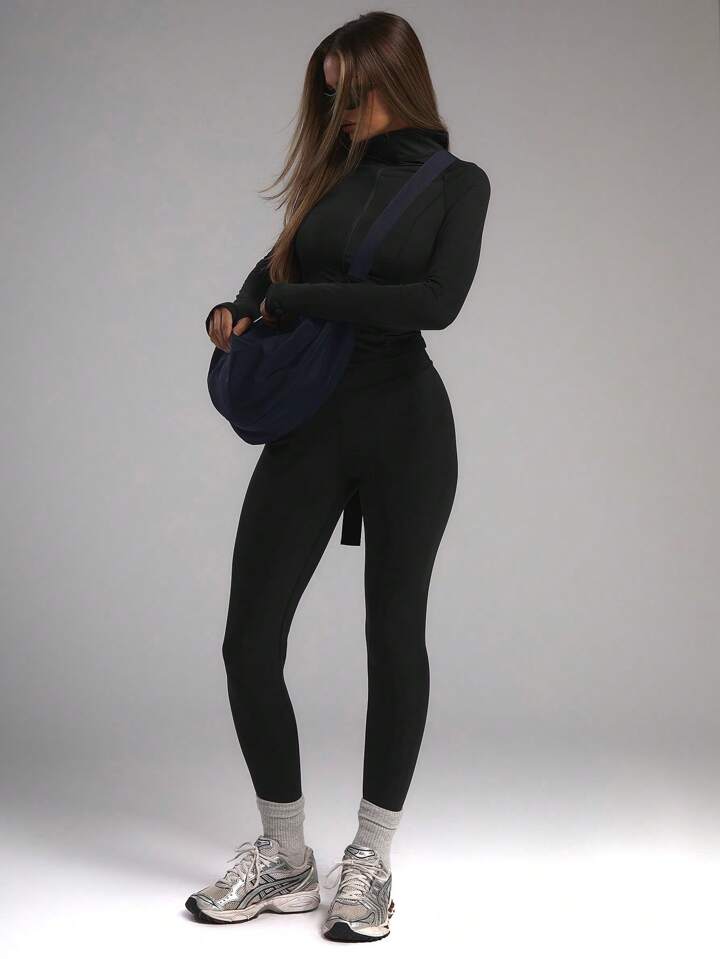 Sport Half Zip Long Sleeve Fitted Top