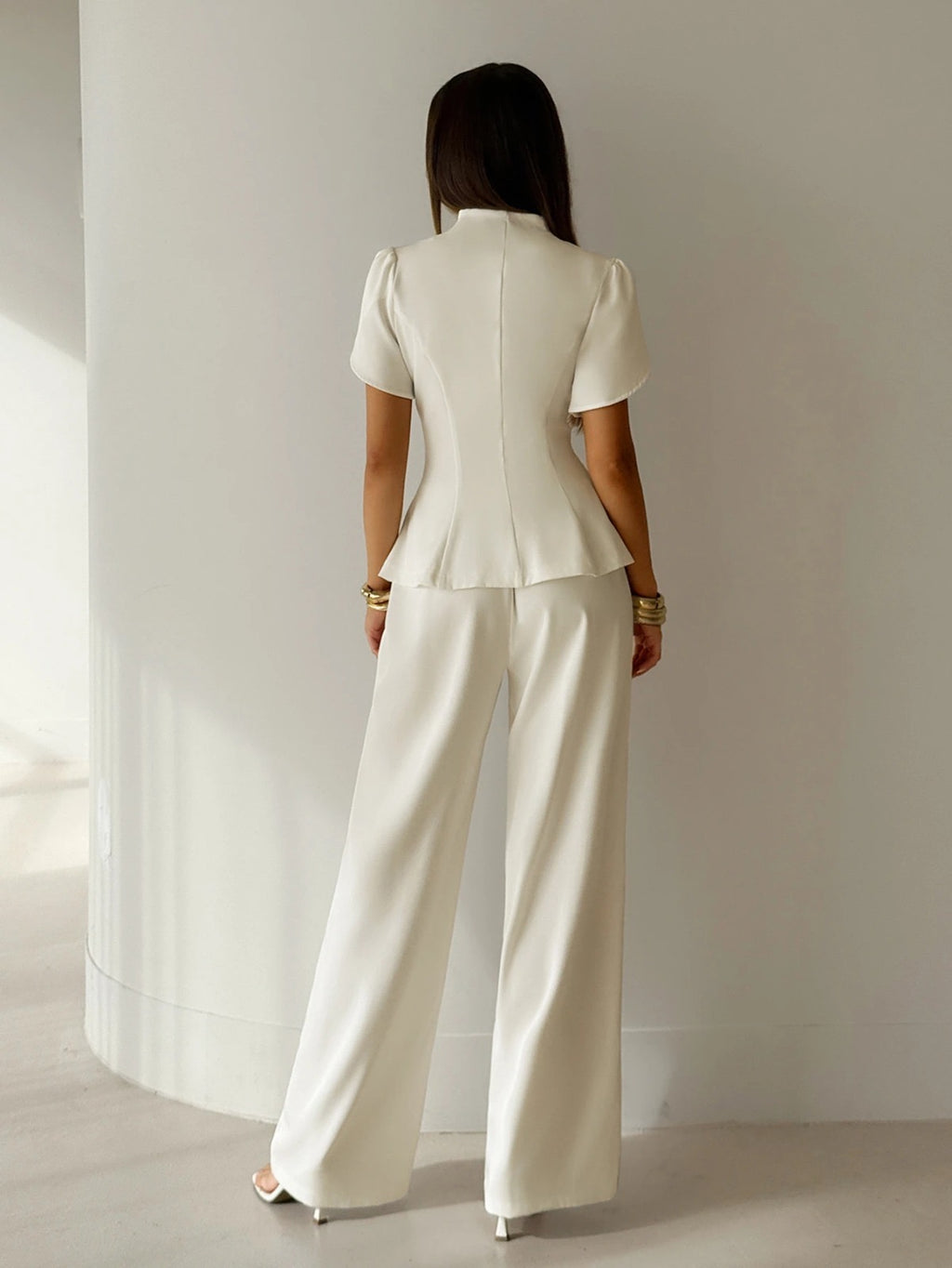 Women's Chinese Style Leg-Of-Gigot Sleeve Blazer Frog Set