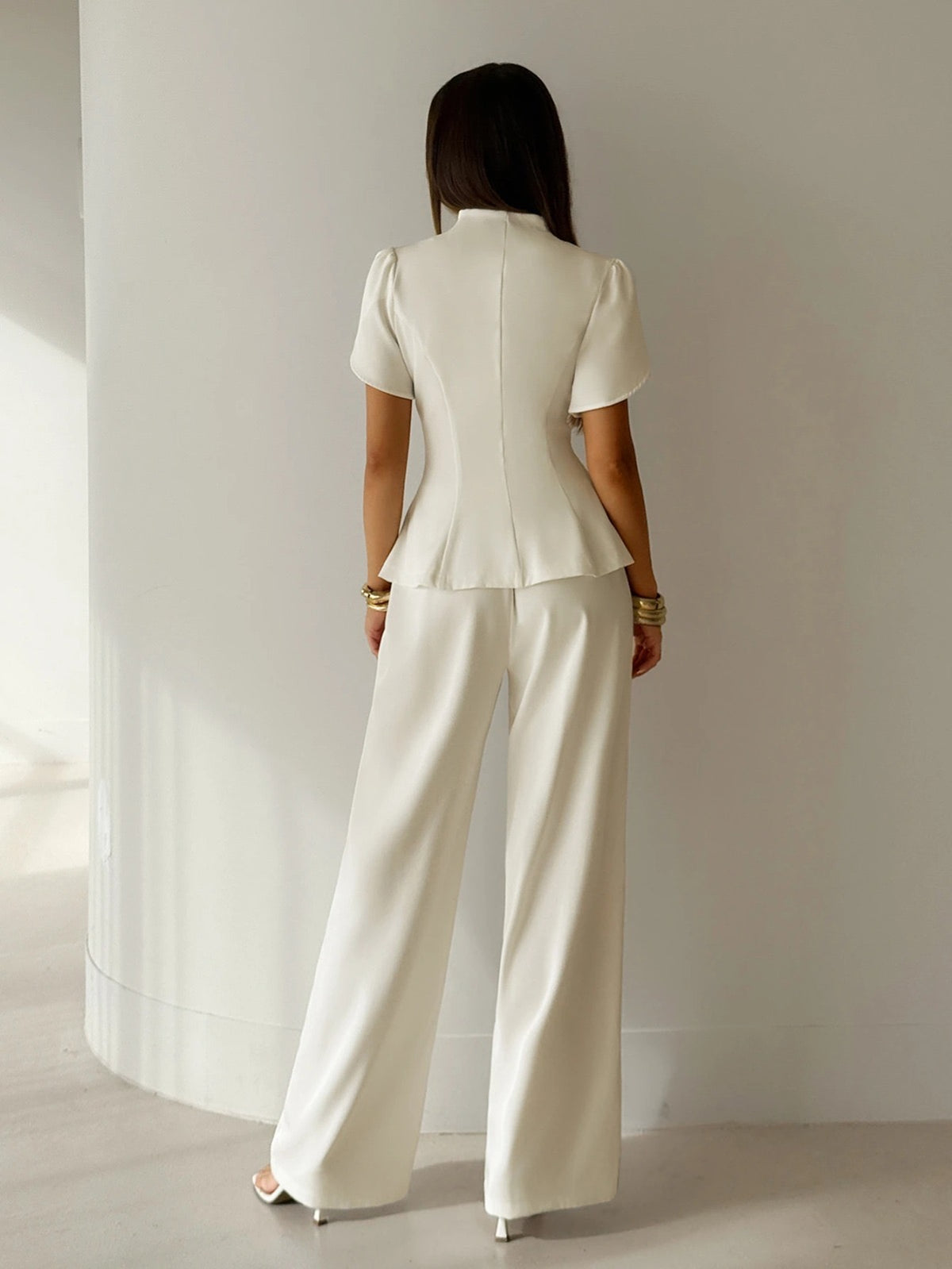 Women's Chinese Style Leg-Of-Gigot Sleeve Blazer Frog Set