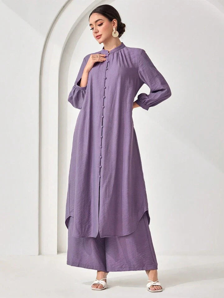 Women's Simple Fashion Casual Arabic Style Clothes Set, For Daily Wear