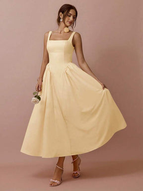 Women's Floral Print Big Bowknot Back Cinched Waist Sleeveless Frock