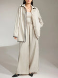 Casual Contrast Trim Shirt And Pant Women Full Sleeves Suit