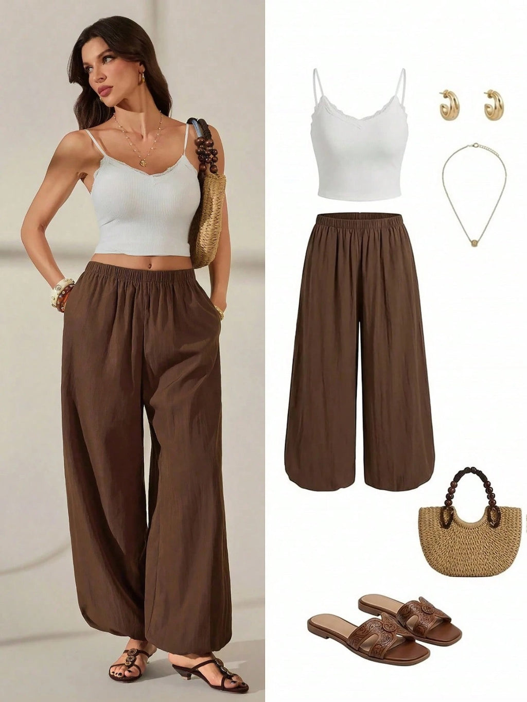 Flared Leg Balloon Trouser