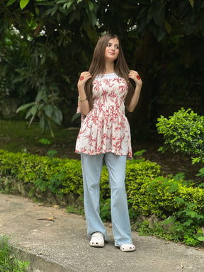 WOMEN FRENCH STYLE TIE STRAP DITSY FLORAL CAMI SLEEVELESS TOP AND UNDER TOP