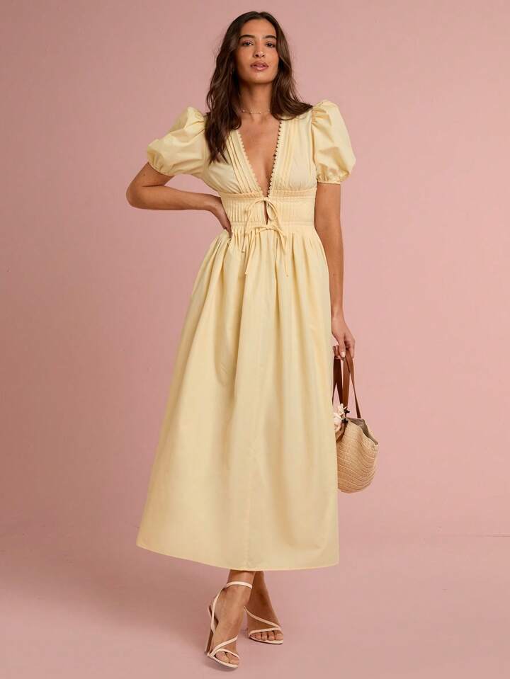 Women's Solid Color Short Sleeves Fashionable dress