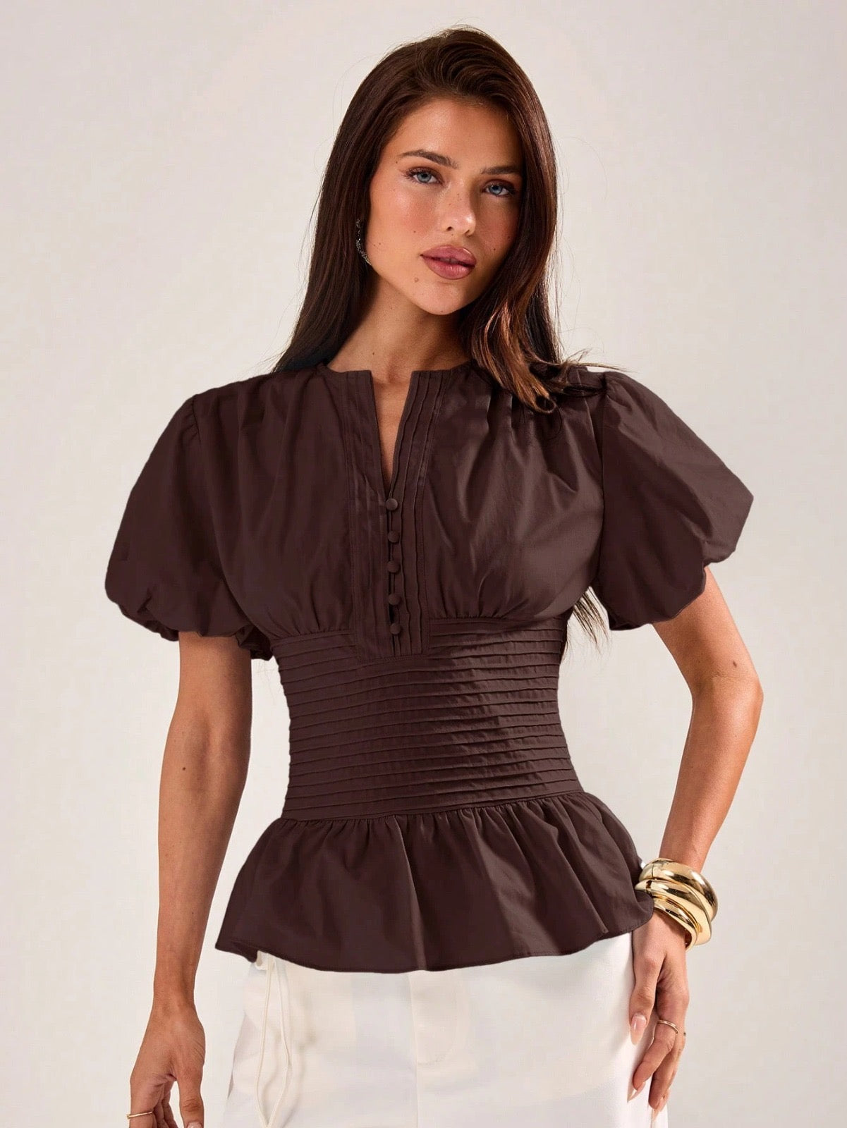 Women’s Solid button down top