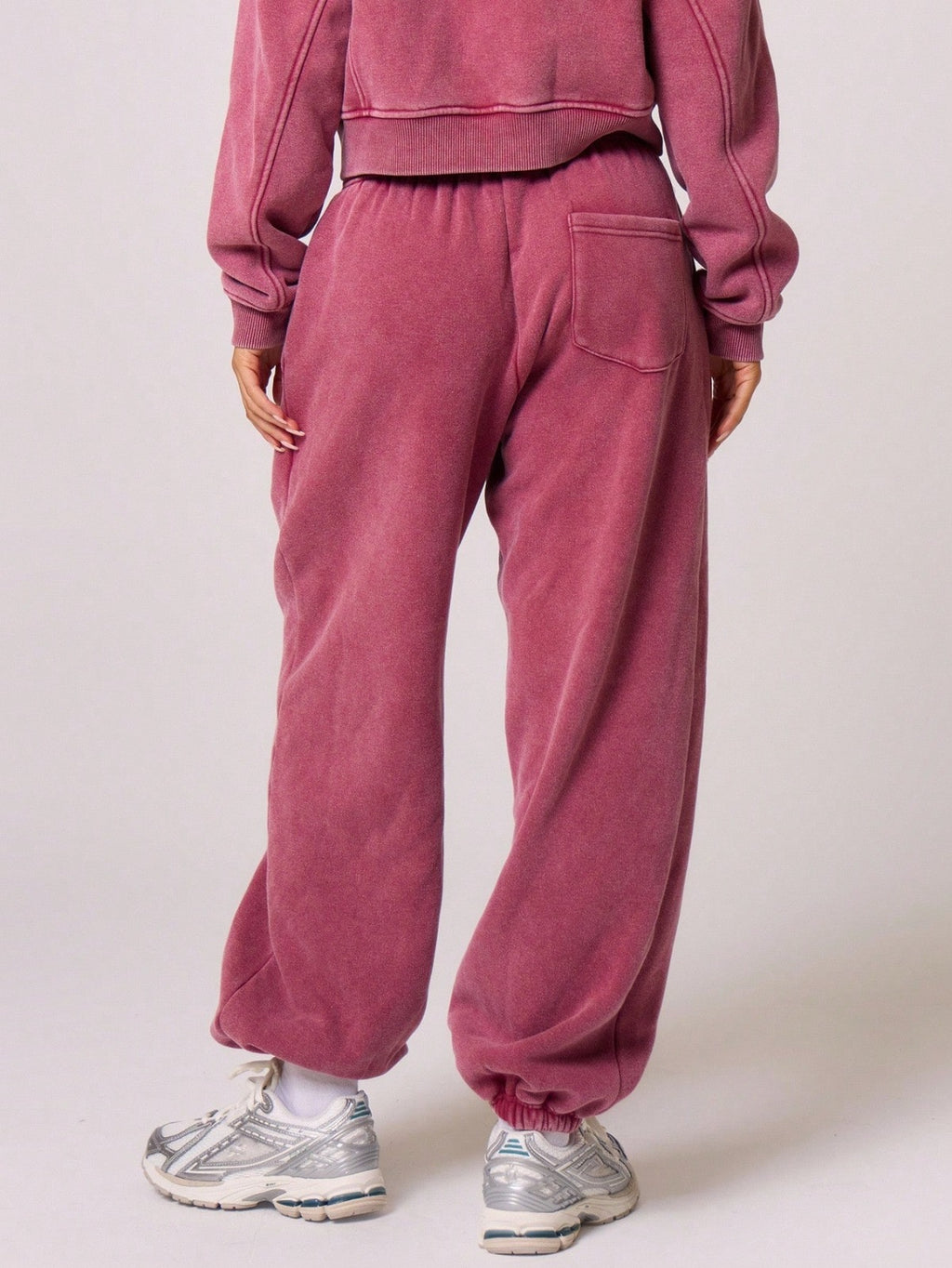 Washed Drawstring Waist Joggers Vacation Set