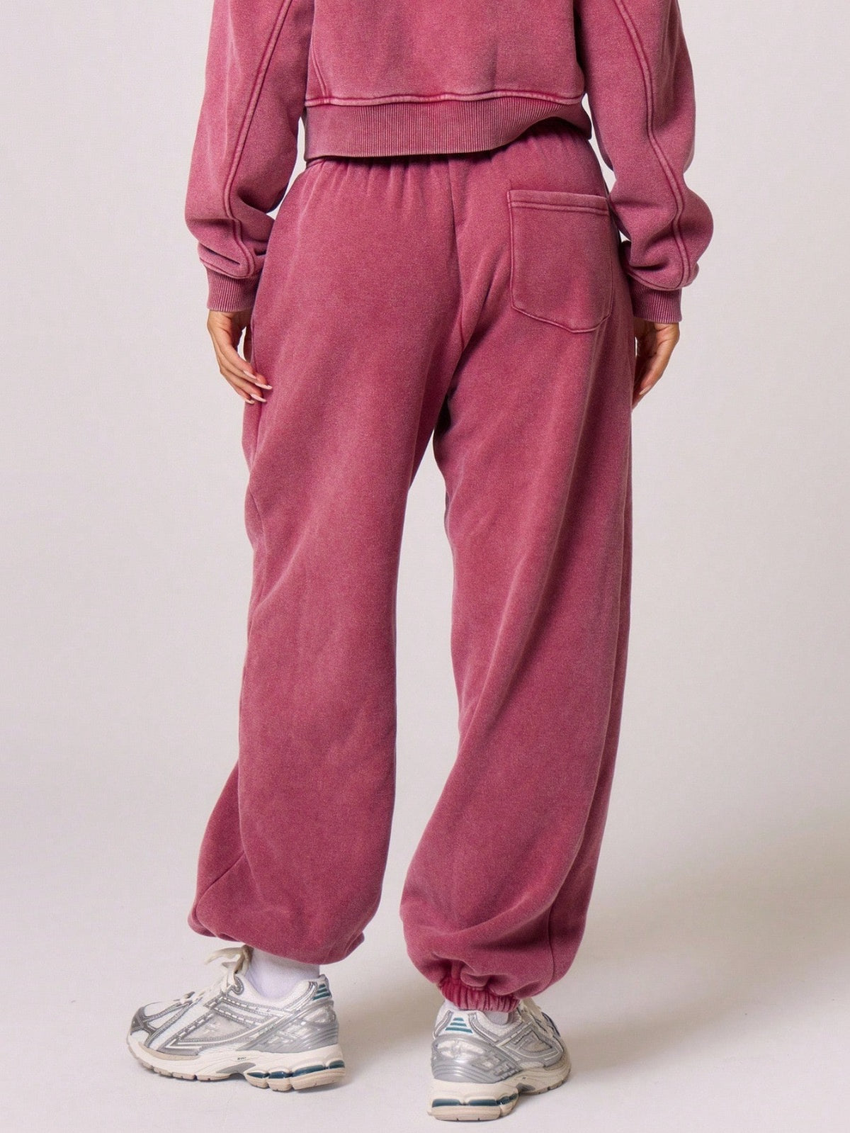 Washed Drawstring Waist Joggers Vacation Set