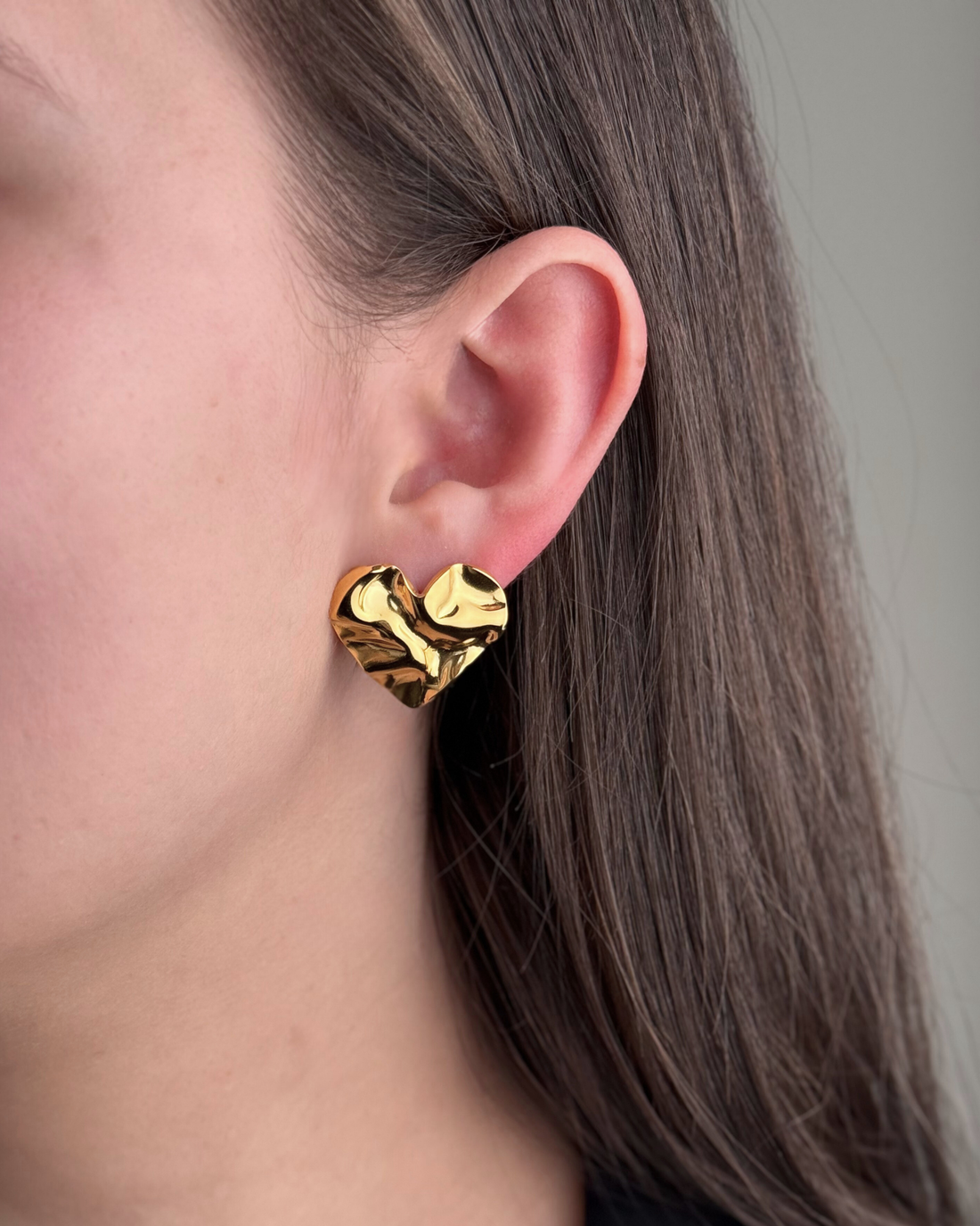 Gold plated Heart Earrings