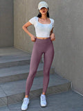 Women's Plain Color Minimalist Casual Leggings, Everyday Wear
