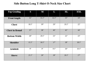 SIDE BUTTON LONG T-SHIRT O-NECK