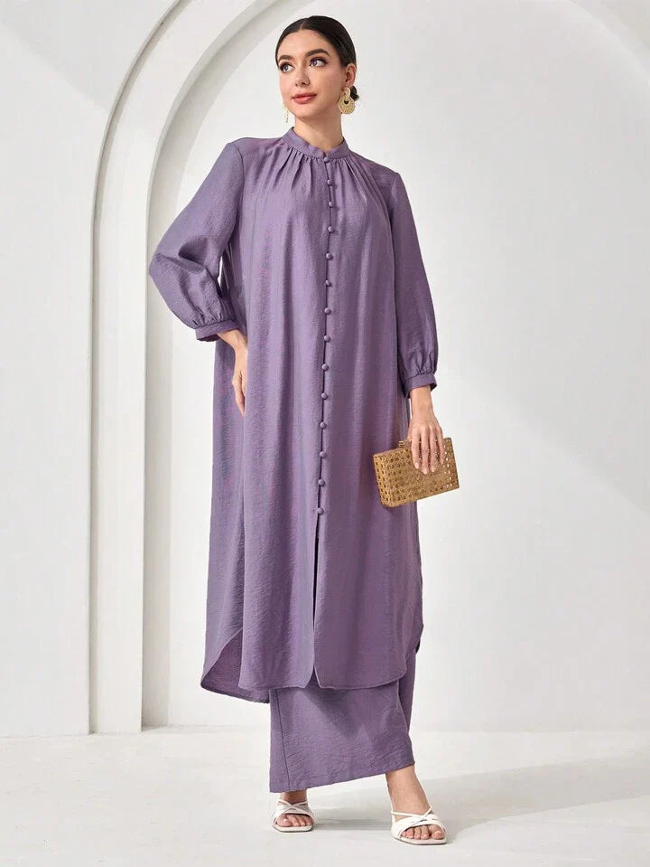 Women's Simple Fashion Casual Arabic Style Clothes Set, For Daily Wear